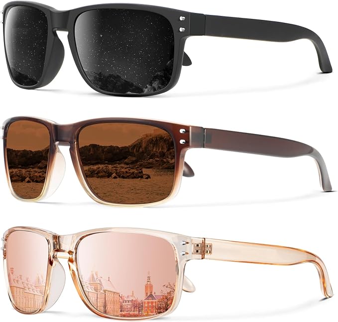KALIYADI Polarized Sunglasses for Men and Women Vintage Style Sun Glasses for Fishing Running Driving with UV Protection