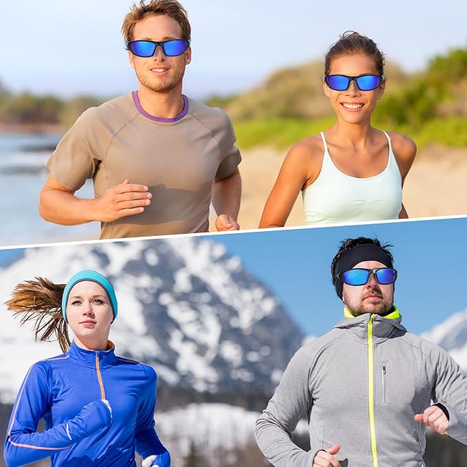 TOODOO 4 Pairs Men Polarized Sunglasses with UV Protection Driving Glasses Sports for Sport Outdoor Activities