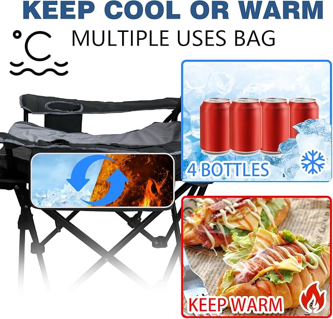 2-Pack Reclining Camping Chair 4 Position with Foot Rest Comfortable for Adults 265Ibs Folding Lounger Mesh Beach Chair with Cooler Bag,Cotton Cushion and Cup Holder for Outdoor Patio