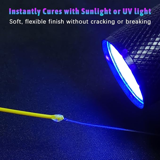 Eupheng UV Knot Glue for Fishing Knots and Fly Repairs, Ideal for Braid to Leader Knot Strengthening Smooth, Flexible Finish