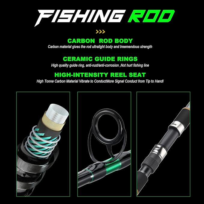 Sougayilang 3 Piece Surf Fishing Rod Combo Medium/Heavy Travel Spinning Rod with 5000 Size Reel Baitfeeder Combo(9'/10'/11'12')