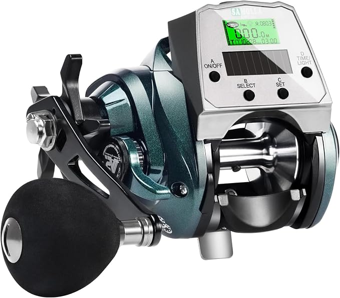 Digital Baitcasting Fishing Reel with LCD Display,8 oz Ultralight Electric Baitcaster Reel, 22-35 Lb Max Drag,6.3:1/7.2:1 Gear Ratio,Left/Right Handed,Compact Design for Freshwater & Saltwater