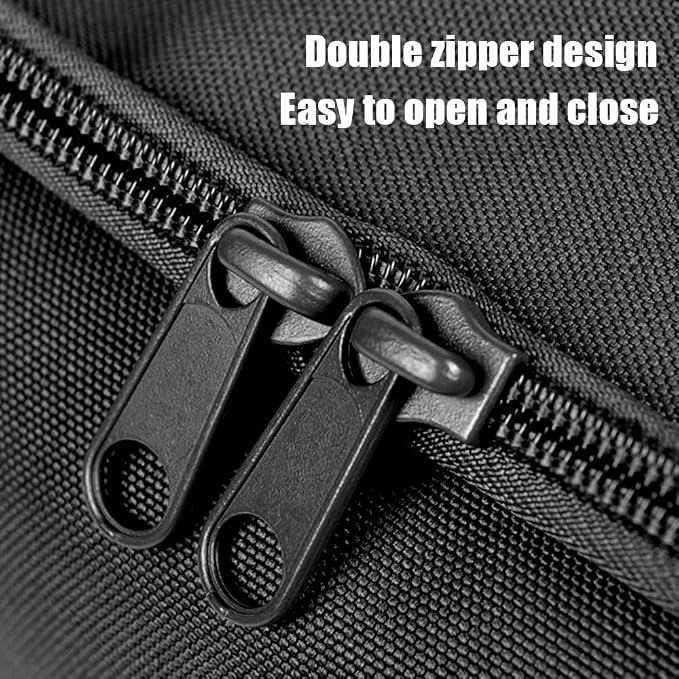 DONGKER Fishing Storage Bag,Dual Zipper Tactical Travel Organizer Bag with Internal Mesh Pockets for Fishing Camping Travel