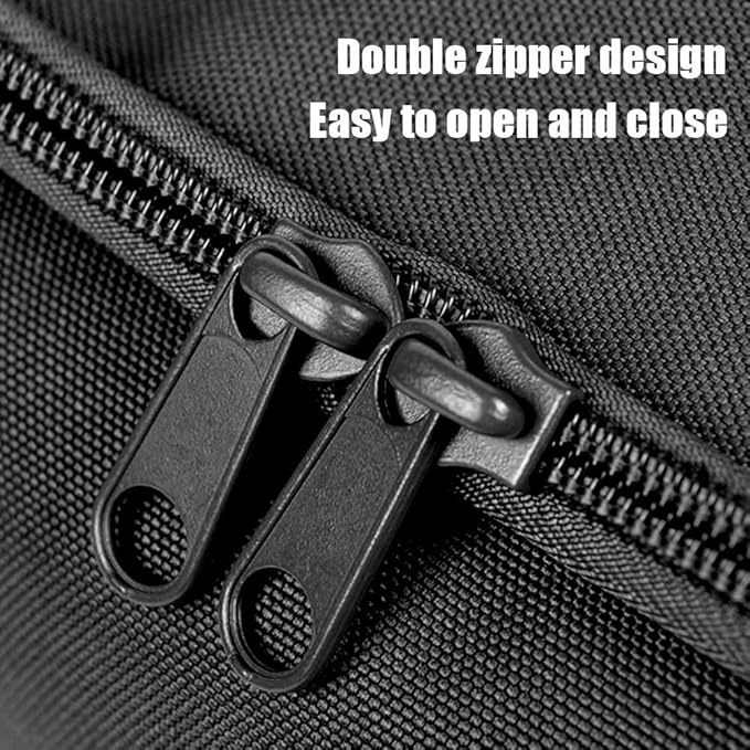 DONGKER Fishing Storage Bag,Dual Zipper Tactical Travel Organizer Bag with Internal Mesh Pockets for Fishing Camping Travel