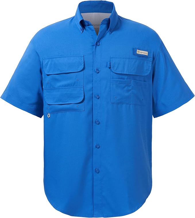 Bassdash UPF 50 Men’s Fishing Dress Shirt Button Down Woven Short Sleeve Outdoor