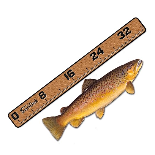 USATuff SeaDek EVA Foam Fish Measuring Ruler for Boat, Fishing, Kayak | Adhesive Backing Peel & Stick - 36" Mocha-Black