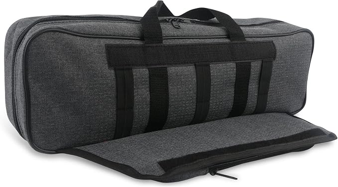 Hikary 43CM/17Inch Fishing Rod Case - Portable Folding Fishing Pole Tackle Storage Bag (gray)