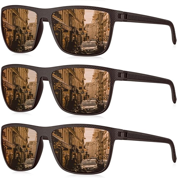 KALIYADI Polarized Sunglasses for Men, Lightweight Sun Glasses with UV Protection for Driving Fishing Golf