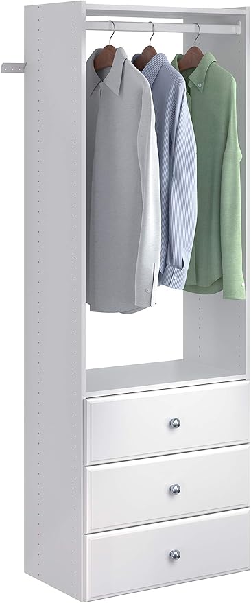 Easy Track PH32-WH Elite Tower Kit-Hidden Storage, Adjustable Closet Organizer, White