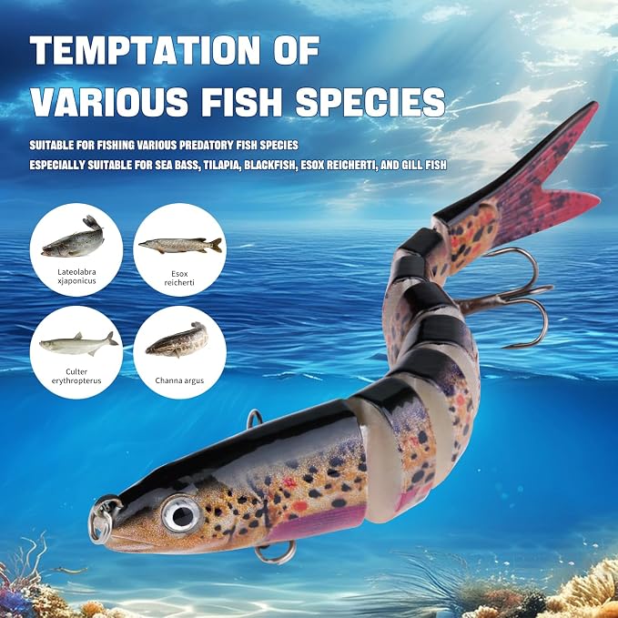 TSKS Fishing Artificial Lures Kit Mixed Including Front Diving Fin Minnow Surface Popper Crank Baits Pencil VIB with Hook and Soft Lures Accessories for Saltwater Freshwater Trout Bass Tackle Gift Set