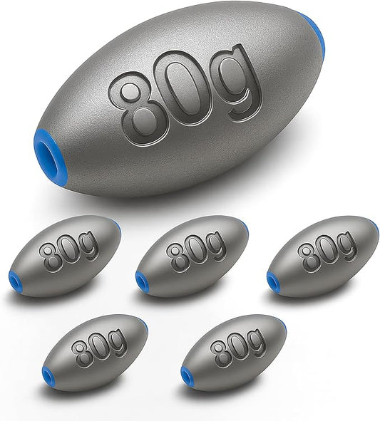 Egg Sinkers Fishing Weights – Lead Oval Sliding Sinkers for Catfish, Bass & Surf Fishing, No-Snag Smooth Hole Design, Heavy Fishing Weights for Bottom Rigs in Lakes, Rivers & Beach