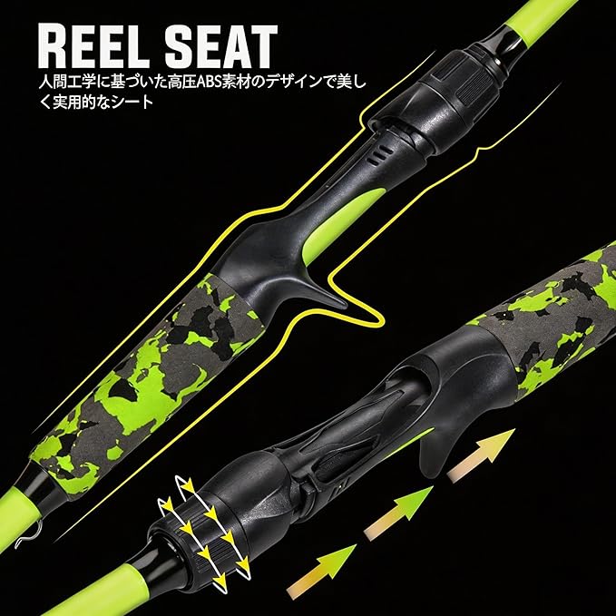 Sougayilang Baitcasting Combo – 8.0:1 Gear Ratio, 18LB Drag, 9+1 Bearings, IM7 Graphite 2-Piece M/MH Rod, EVA Handle, Camo Finish for Topwater Bass, Pike, Walleye