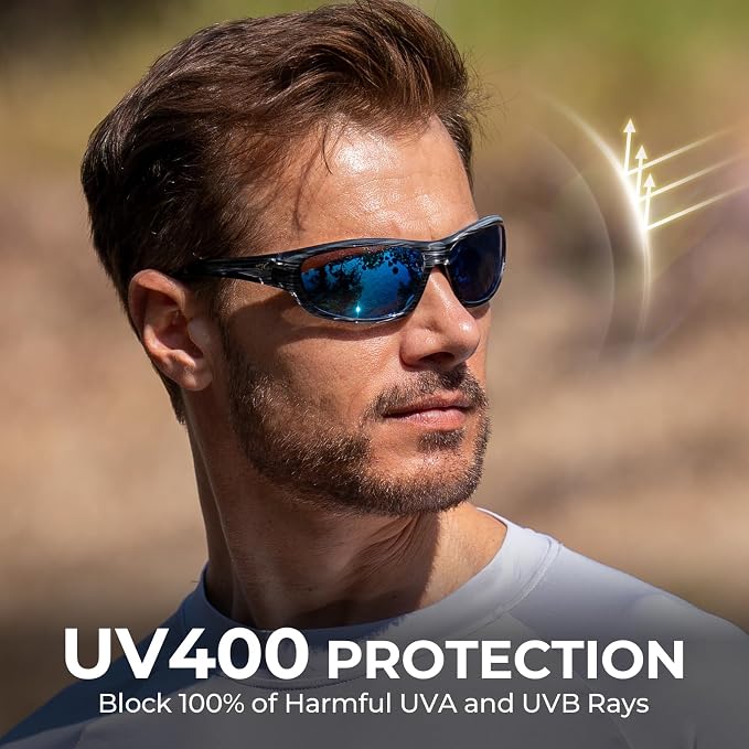 KastKing Hiwassee Polarized Sport Sunglasses for Men and Women, Wrap Sunglasses for Fishing Cycling and Running,UV Protection