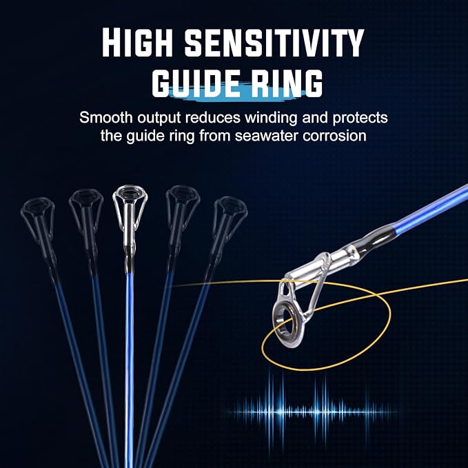 Sougayilang Fishing Rod Combo, 2-Piece Trolling Fishing Reel Combo with 3.8:1 Gear Ratio & 3+1 Bearings, Aluminum Reel Seat for Saltwater/Big Game Fish