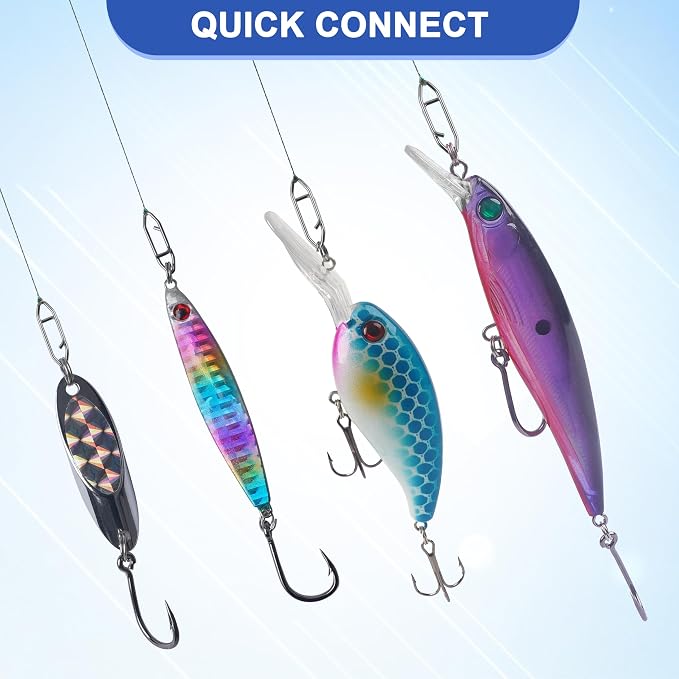 Power Clips Fishing Snaps Set High Strength Stainless Steel Quick Change Connector Swivels Tackle Fish Lure Attachement Freshwater Saltwater