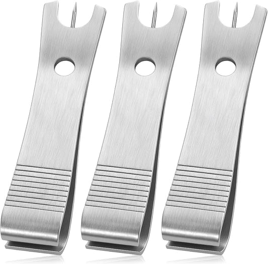 Thinp 3 Pcs Fishing Line Cutter Nipper with Hook Eye Cleaner Pin, Fly Fishing Line Clippers Stainless Steel Fishings Lines Scissors Cutting Tool Multi-Purpose Cutting Nipper Accessories for Braid Mono