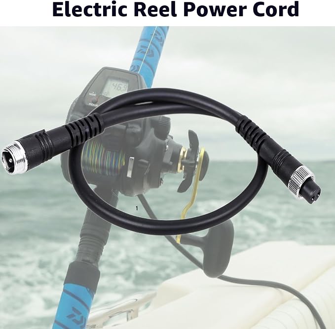 4.9Feet Electric Reel Power Cord – Compatible with Daiwa, Seaborg, Leobritz,Tanacom, BeastMaster, Shimano Fishing Reel Super Air Cord(1Pcs)
