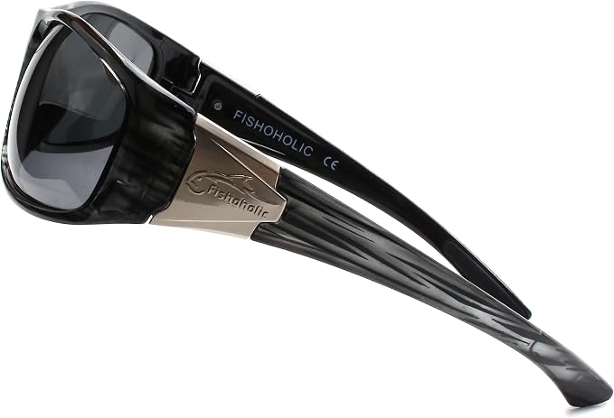Fishoholic Polarized Fishing Sunglasses with Metal Logo UV400 Fishing Gift with Hard Case and Pouch