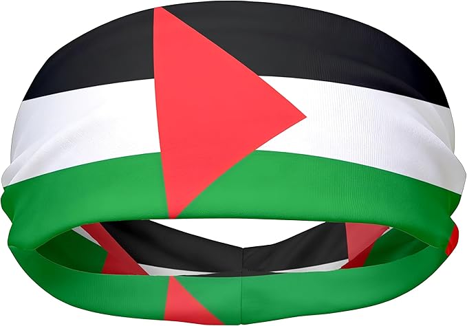 Flag Headbands for Men Women, Moisture Wicking Sweatband Breathable Sports Headwrap, Non-Slip Stretchy Fitness Hair Band