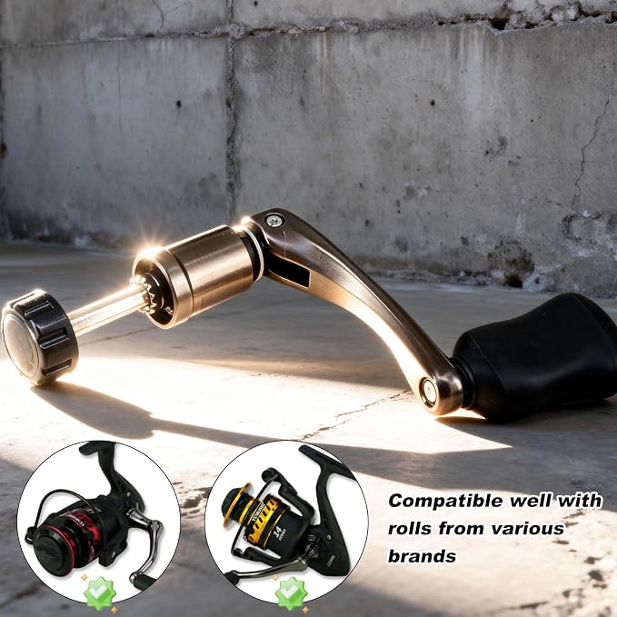 NEWHOOK Fishing Reel Handle Replacement – Metal Rotary Knob Grip for Spinning Reel, for 1000-3000 Type Foldable Design for Easy Storage