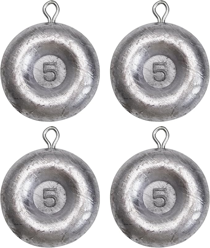Disc Sinkers Lead Coin Weights Flat Round Sinker for Surf Drifting River Trolling Catfishing Fishing Pancake Sinkers and Weights 3/4oz - 8oz