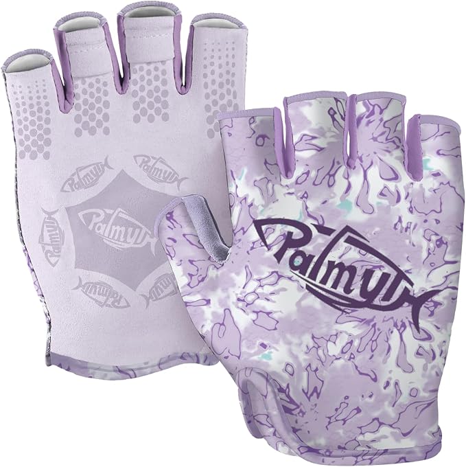 Palmyth Stubby UV Fishing Gloves Sun Protection Fingerless Glove Men Women UPF 50+ SPF for Kayaking, Paddling, Canoeing, Rowing, Driving