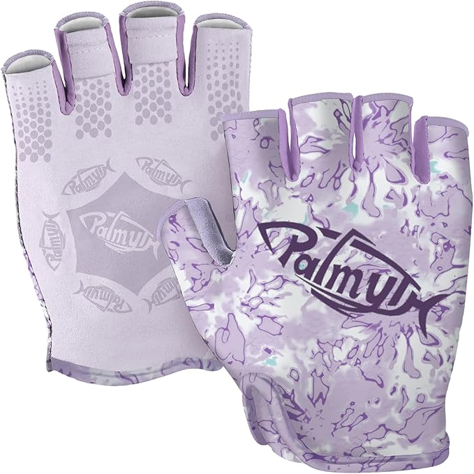 Palmyth Stubby UV Fishing Gloves Sun Protection Fingerless Glove Men Women UPF 50+ SPF for Kayaking, Paddling, Canoeing, Rowing, Driving