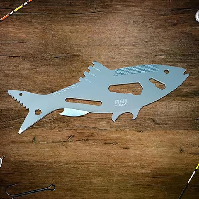 Gift Republic 21-in-1 Fish Multi-Tool Gadget, Gray