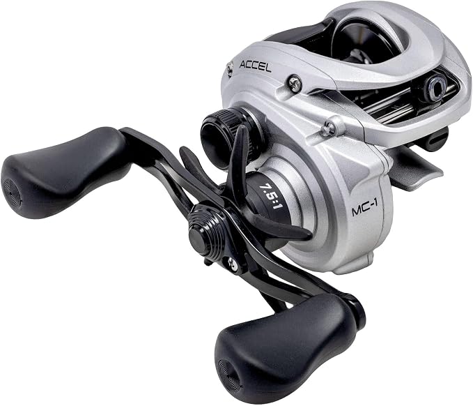 Lew’s Accel Baitcast Fishing Reel, RH Retrieve, 7.5:1 Gear Ratio, 4+1 Bearings