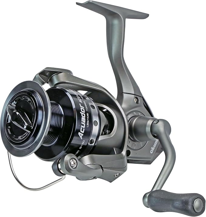 Okuma Acuador 4BB Steel Drive Lightweight Freshwater Spinning Reel, ACU-5000A, Black