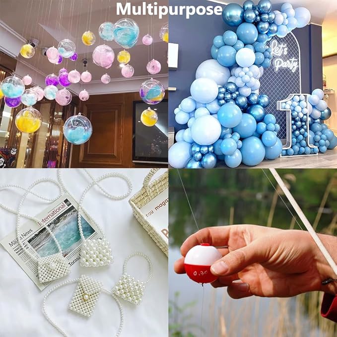 LUSTEMBER Fishing Wire, 1640 ft Clear Fishing Line, Strong Invisible String for Hanging Decorations, Balloons, Crafts, Jewelry Making, Beading, Bracelets and Necklaces