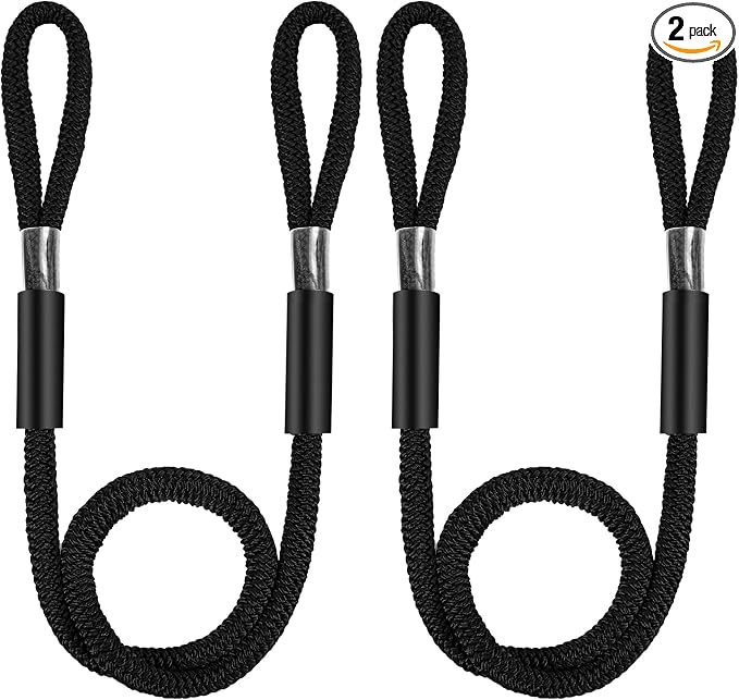 Boat Dock Lines, 3/8" x 10ft Double Braided Nylon Docking Line with Loop, Marine Grade Boats Mooring Rope, Boating Accessories