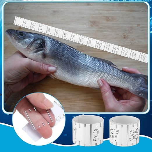 Dunzoom 72 Inch Fish Measuring Tape Sticker for Boat Ruler Sticker Waterproof Clear Self Adhesive Ruler for Boat Fishing Rod Kayak Accessories Cooler Workbench