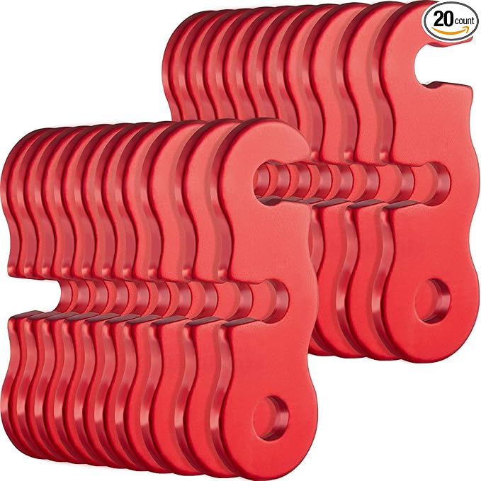 SATINIOR 20 Pieces Guyline Tensioner Aluminum Alloy Tent Cord Paracord Tensioner Guy Line Rope Adjusters Cord Tighteners for Outdoor Tent Camping Hiking Accessories