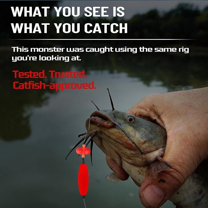 Narcissus Catfish Rigs Set – 6 Pre-Tied Rigs with 2 Sinker Sliders, Float Rigs Tackle, Santee Rig, Circle Hooks 6/0 – Complete & Ready-to-Use Kit