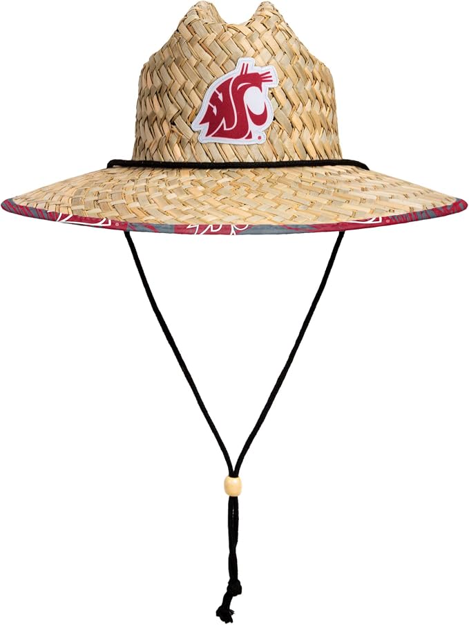 FOCO Men's NCAA College Team Logo Floral Straw Sun Hat