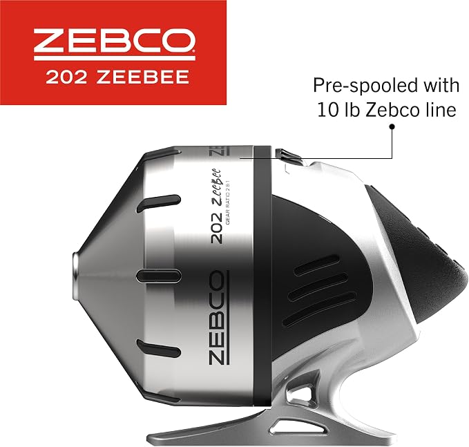 Zebco 202 Zeebee Spincast Reel and Fishing Rod Combo, Size 30 Reel, 29-Piece Eagle Claw Tackle Kit