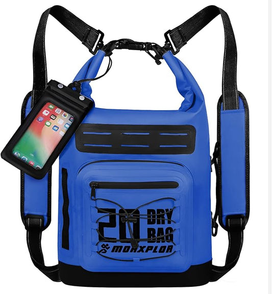 MORXPLOR Dry Bag Waterproof,5L/10L/20L/30L/40L/55L Roll Top Dry Bag Backpack with WaterProof Phone Case for Swim,Kayak