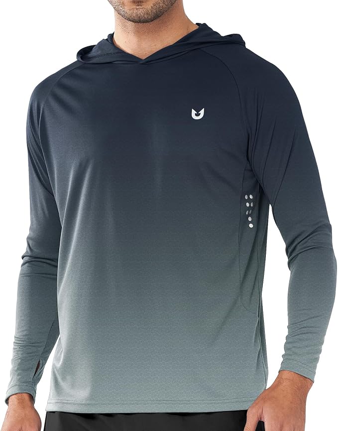 NORTHYARD Men's UPF 50+ Rash Guard Hoodie Long Sleeve Sun Protection Shirt Fishing Swim Beach Hiking Quick Dry Lightweight