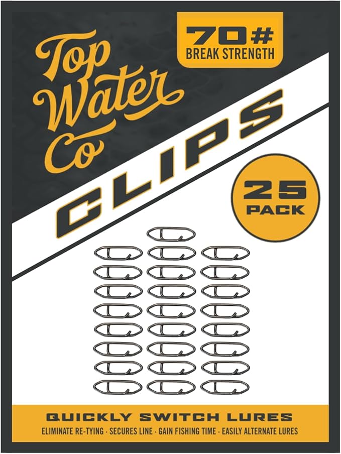 Top Water Co. Fishing Speed Clips - Durable Stainless Steel, Fast Lure Connector (Multiple Sizes)