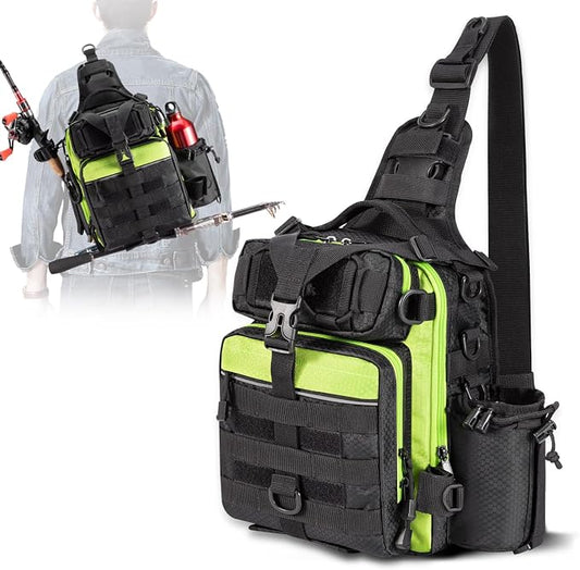 BLISSWILL Outdoor Tackle Bag - Large Water-Resistant Fishing Backpack