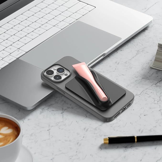 DOB SECHS Silicone Lip Holder for Cell Phone Lipstick Lip Glaze Phone Case Adhesive Back Stick On Holder for iPhone and Android Phones, Black