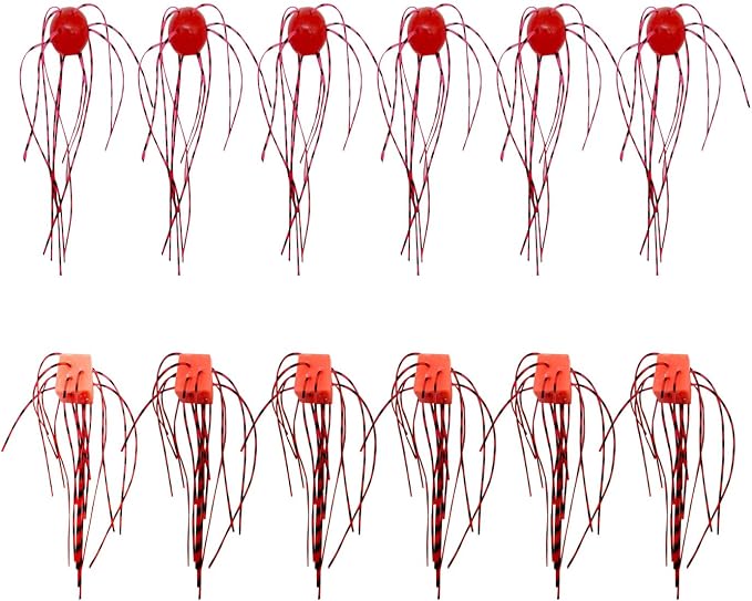 12PCS Silicone Round/Dice-Shaped Fishing Lures Handmade Floating Bass Lure with Multiple Tentacles Soft Plastic Baits for Catfish, Drop Shot, Finesse, Wacky Rig