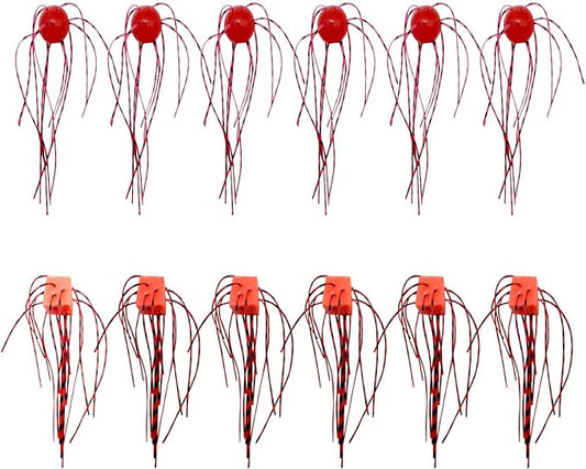12PCS Silicone Round/Dice-Shaped Fishing Lures Handmade Floating Bass Lure with Multiple Tentacles Soft Plastic Baits for Catfish, Drop Shot, Finesse, Wacky Rig