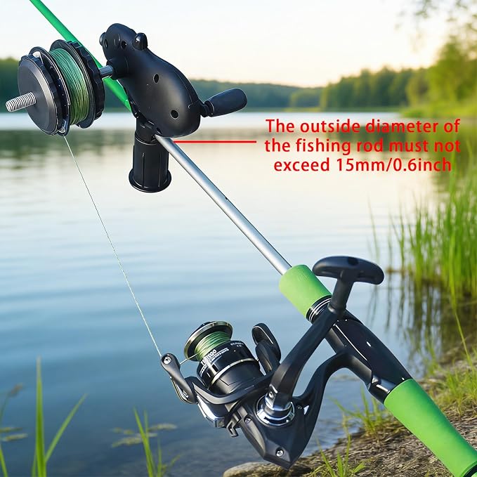 Black Pig-Shaped Fishing Line Winder Spooler, All-in-One Portable Fishing Reel Spooling Station for Spinning, Casting Reels, Clamp-on Rod or Desk Mount, Anti-Twist, Multi-Function,