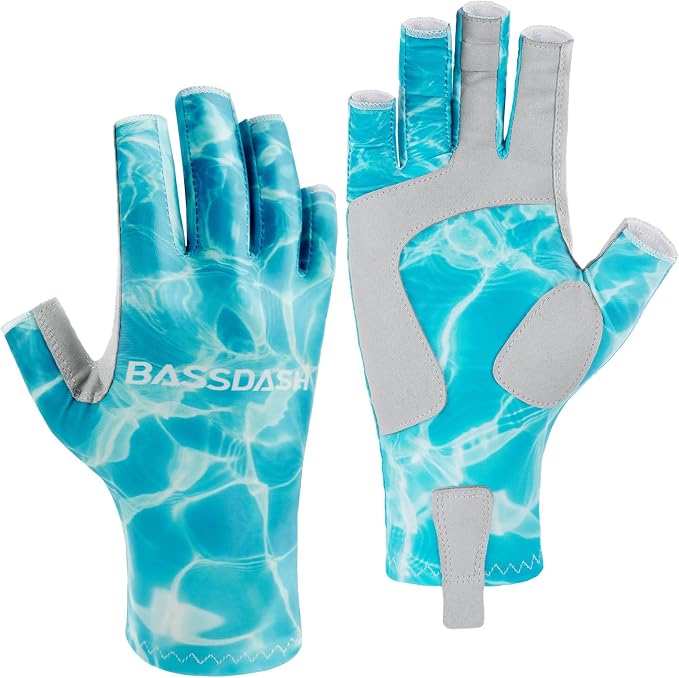 Bassdash ALTIMATE UPF 50+ Women’s Fishing Gloves UV Sun Protection Fingerless Gloves for Kayaking Paddling Hiking Cycling Driving Shooting Training