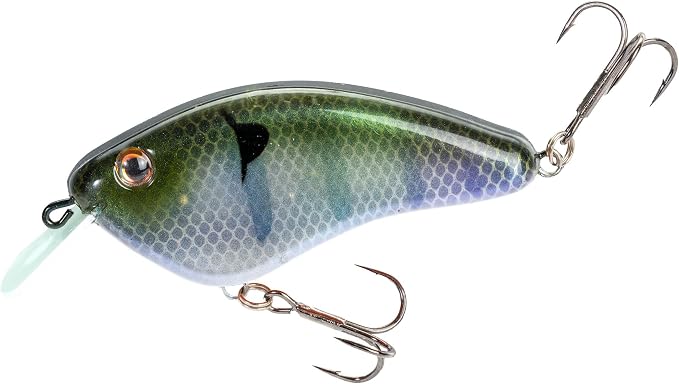 Strike King Hardliner Fishing Lure, Flat Sided Crankbait, Circuit Board Lip, Extra Tight Wobble, Size 4 Treble Hooks