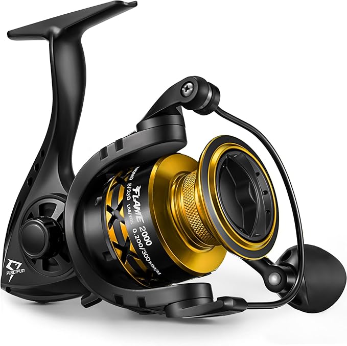 Piscifun Flame Spinning Reels, Lightweight 9+1BB Ultra Smooth Spinning Fishing Reels, 19.8LBs Max Drag