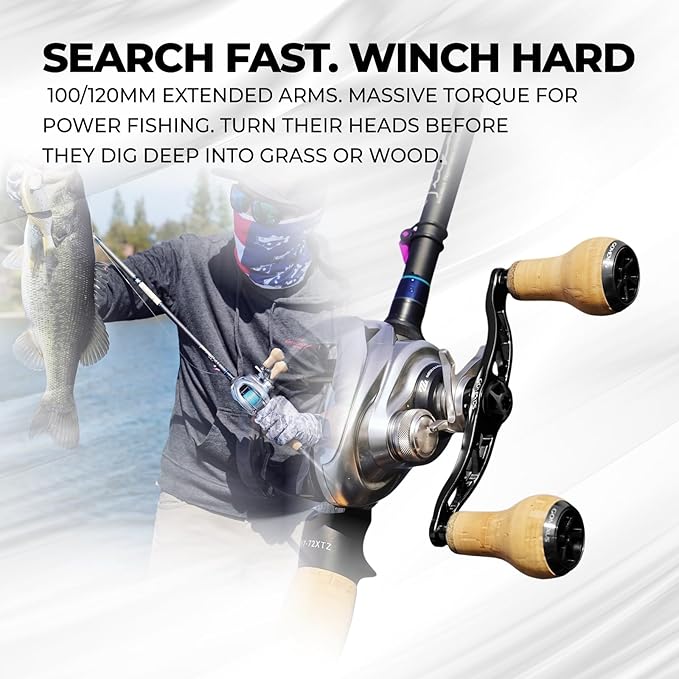 GOMEXUS Power Handle Compatible for Shimano SLX Tranx Daiwa Tatula Zillion Abu Garcia Revo 13 Fishing Baitcasting Reel Carnk Replacement Parts | Bass Fishing
