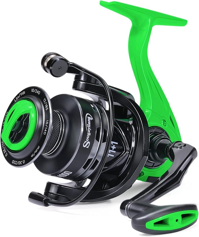 Sougayilang Fishing Reel, 5.2:1 High Speed Spinning Reel, Lightweight 11+1BB Ultra Smooth for Saltwater or Freshwater,1000-6000 Series
